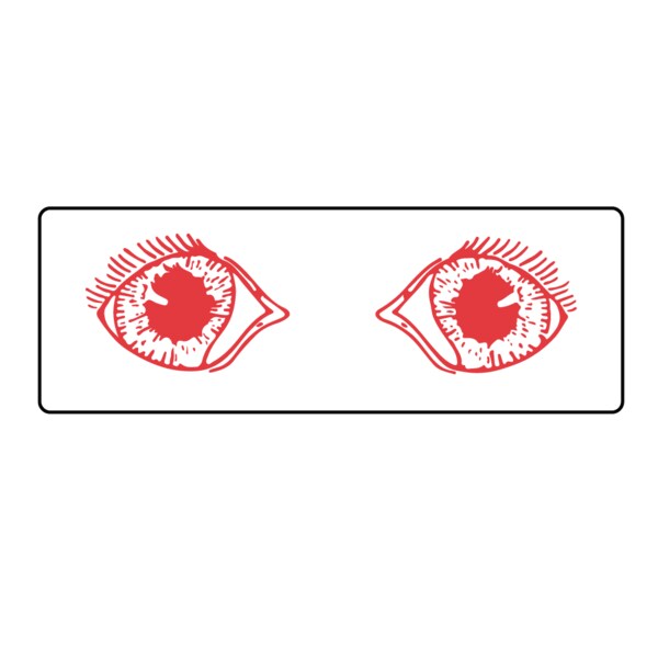 Optical Diagram Label 7/8" x 2-1/2" White w/Red